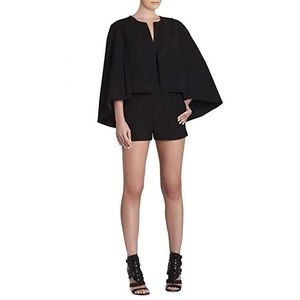 BCBGMaxAzria Black Brianne Cape Romper Size 6 NWOT